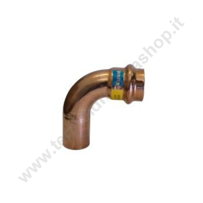 001PR54 - Curva Maschio Femmina A 90° In Rame A Pressare  D. 54